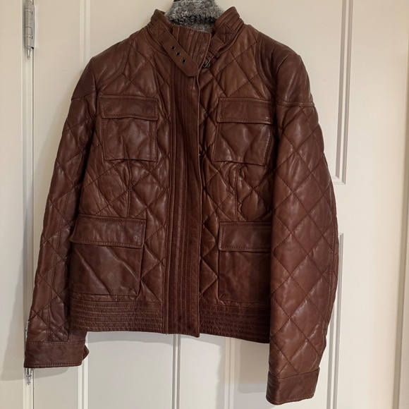 Vintage New Without Tags Eddie Bauer Lambswool Leather Jacket - Picture 2 of 12